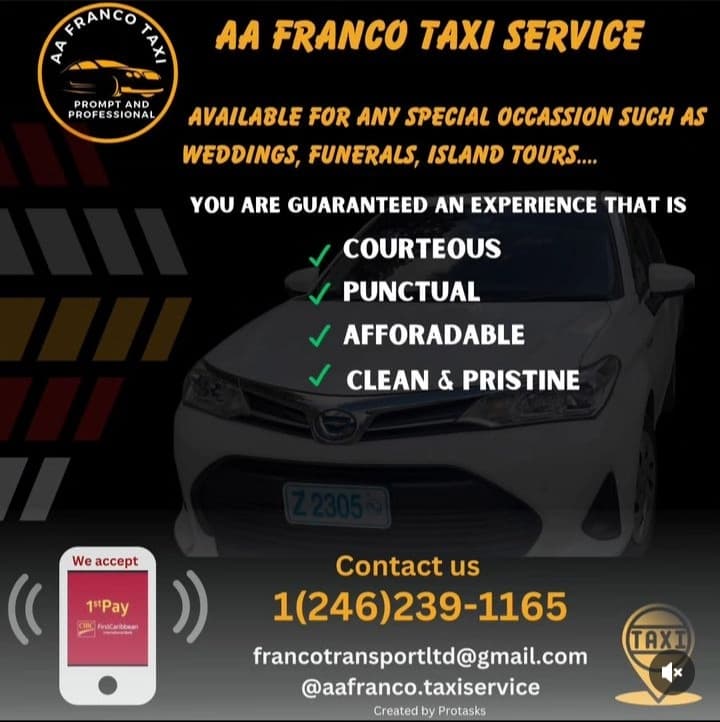 AA Franco Taxi Service banner